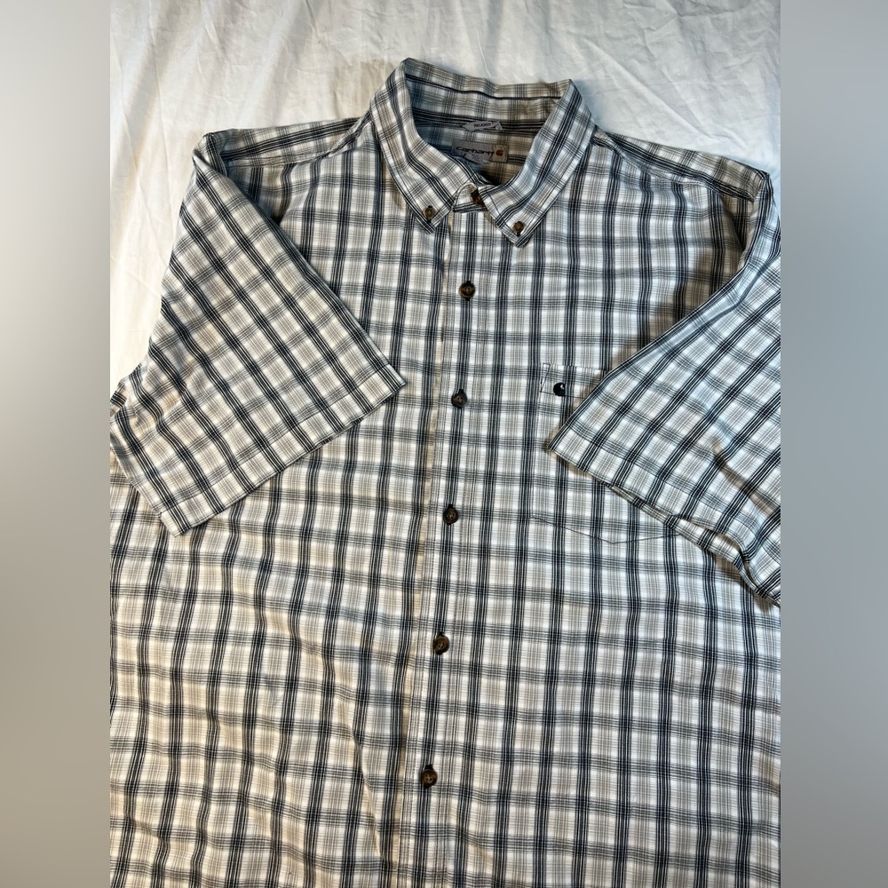 Carhartt Mens Short Sleeve Plaid Work Shirt XL